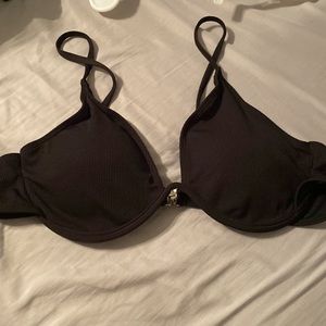 Black bikini top, underwire, gold embellishments